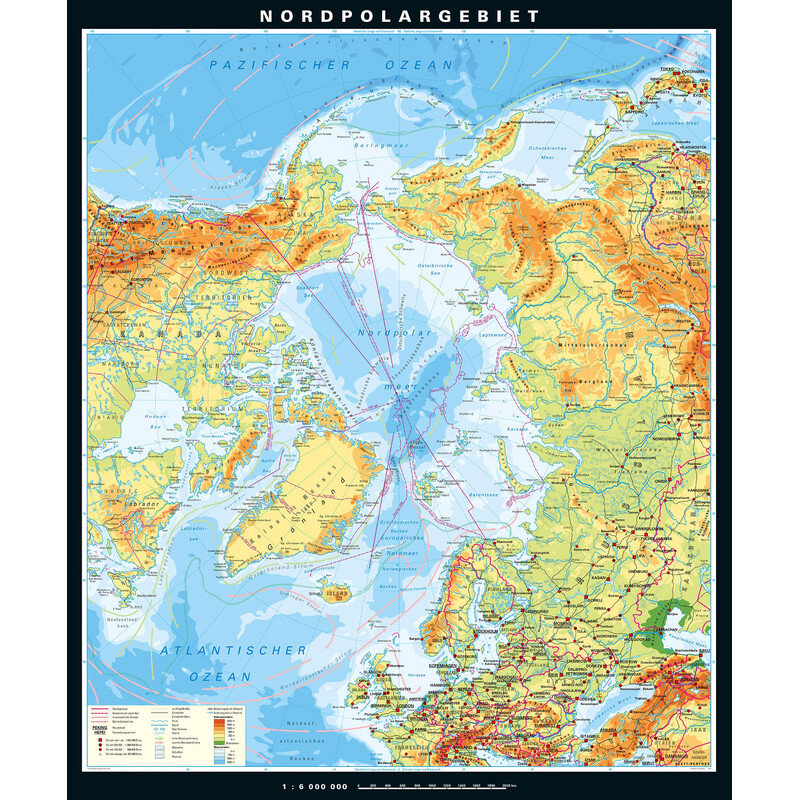 PONS Mappa Regionale Nordpolargebiet physisch (210 x 230 cm)