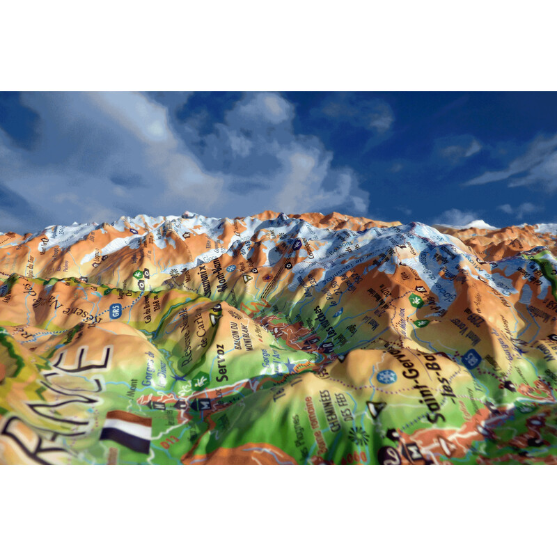 3Dmap Mappa Regionale Massif du Mont Blanc (41 cm x 61 cm)