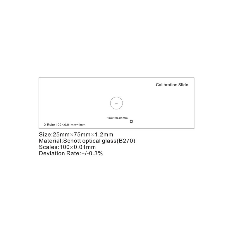 ToupTek Micrometro oggetto, linee (X) 1 mm/100 div. x 0,01 mm