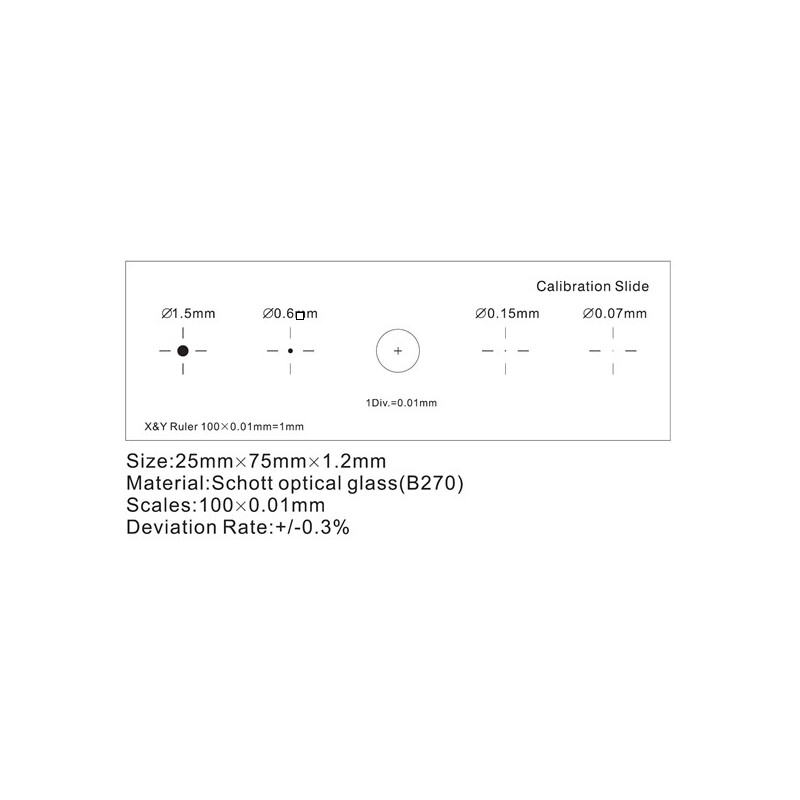 ToupTek Micrometri per oggetti Micrometro oggetto, griglia (X&Y) 1 mm/100 div. x 0,01 mm