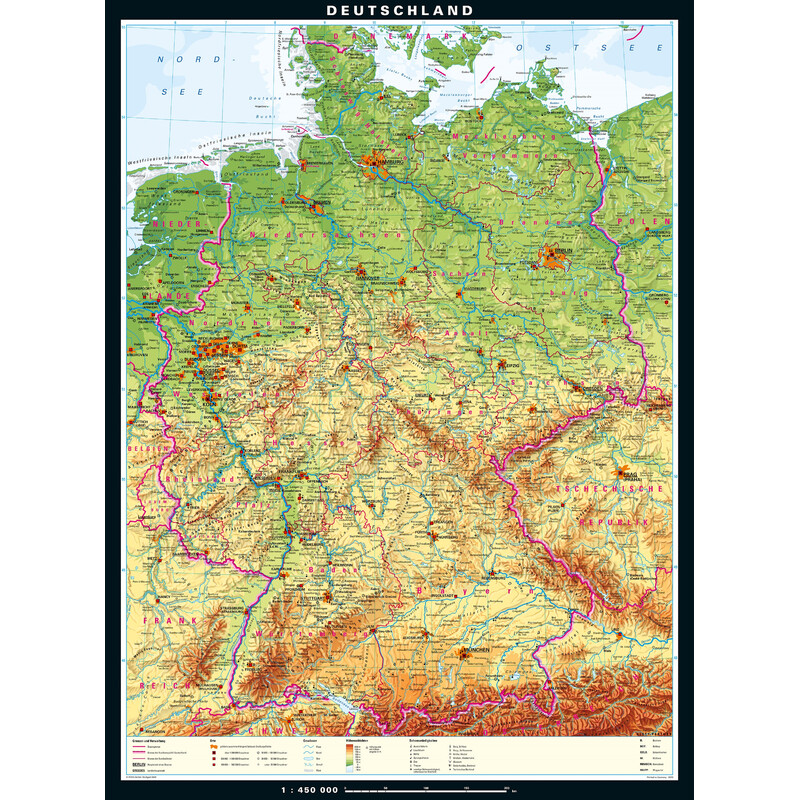 PONS Mappa Germania fisica (162 x 219 cm)