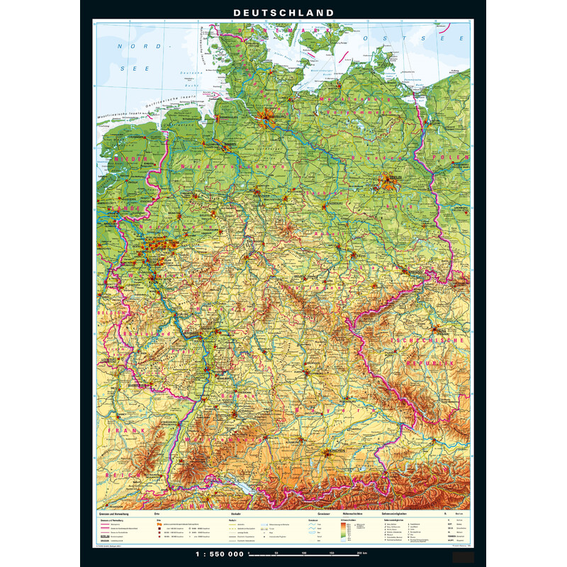 PONS Mappa Deutschland physisch und politisch (133 x 186 cm)
