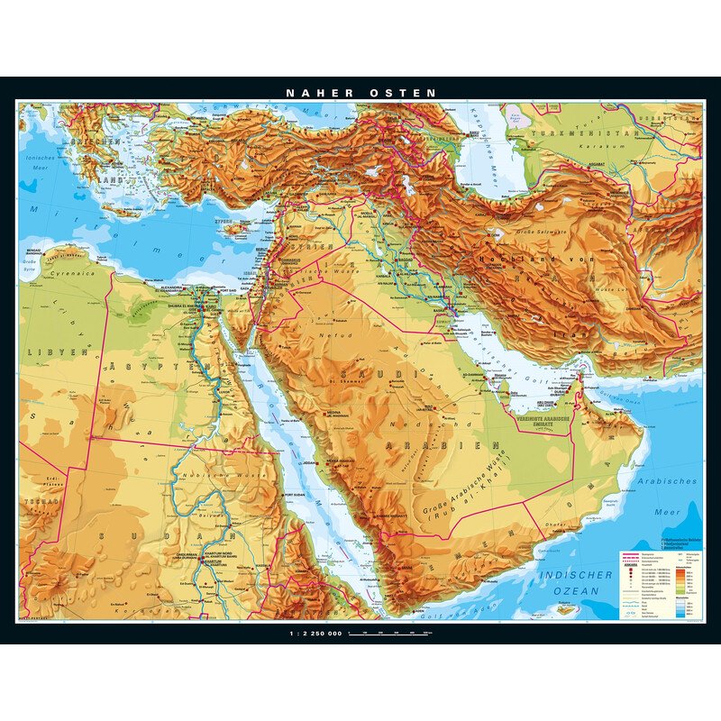 PONS Mappa Regionale Naher Osten physisch (203 x 158 cm)