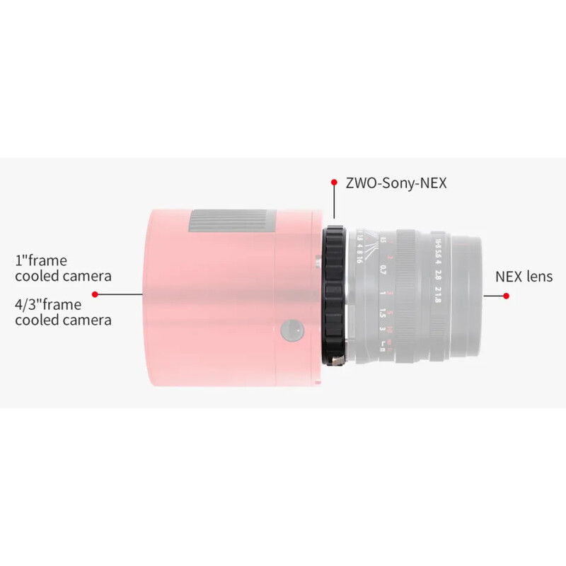 ZWO Adattatori per lenti DSLR ASI / Sony-NEX