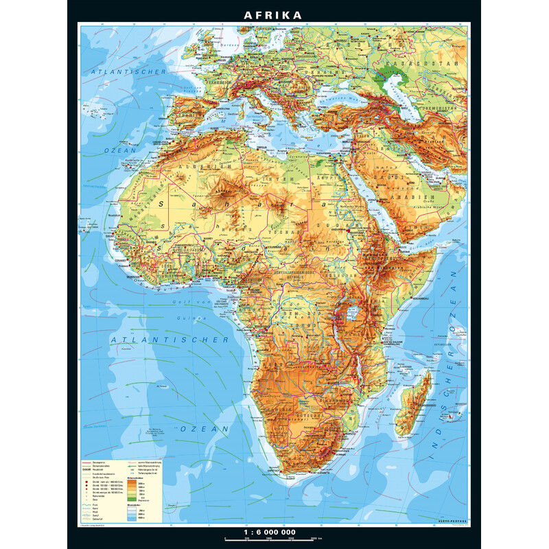 PONS Carta continentale Africa fisica (157 x 206 cm)