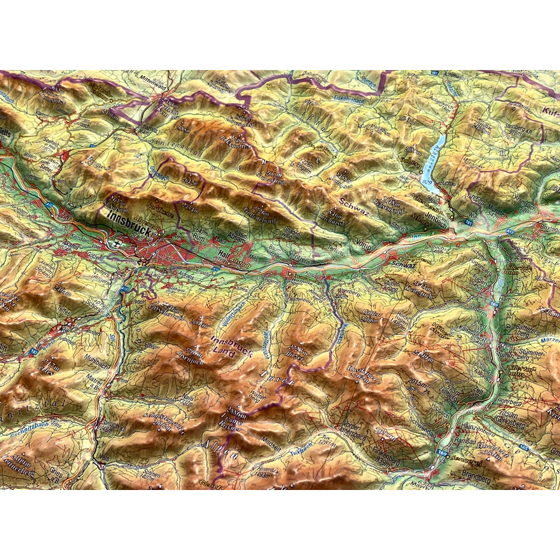 Georelief Mappa in rilievo 3D del Tirolo (77 x 57 cm)