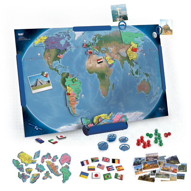 Buki Mappa per Bambini Magnetische Weltkarte (70x38cm)