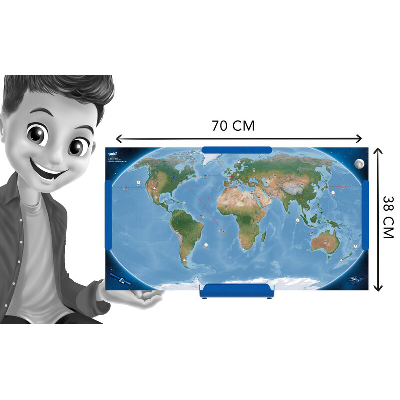 Buki Mappa per Bambini Magnetische Weltkarte (70x38cm)