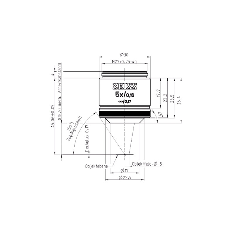 ZEISS Obiettivo EC Plan-Neofluar, 5x/0,16 wd= 8,5 mm