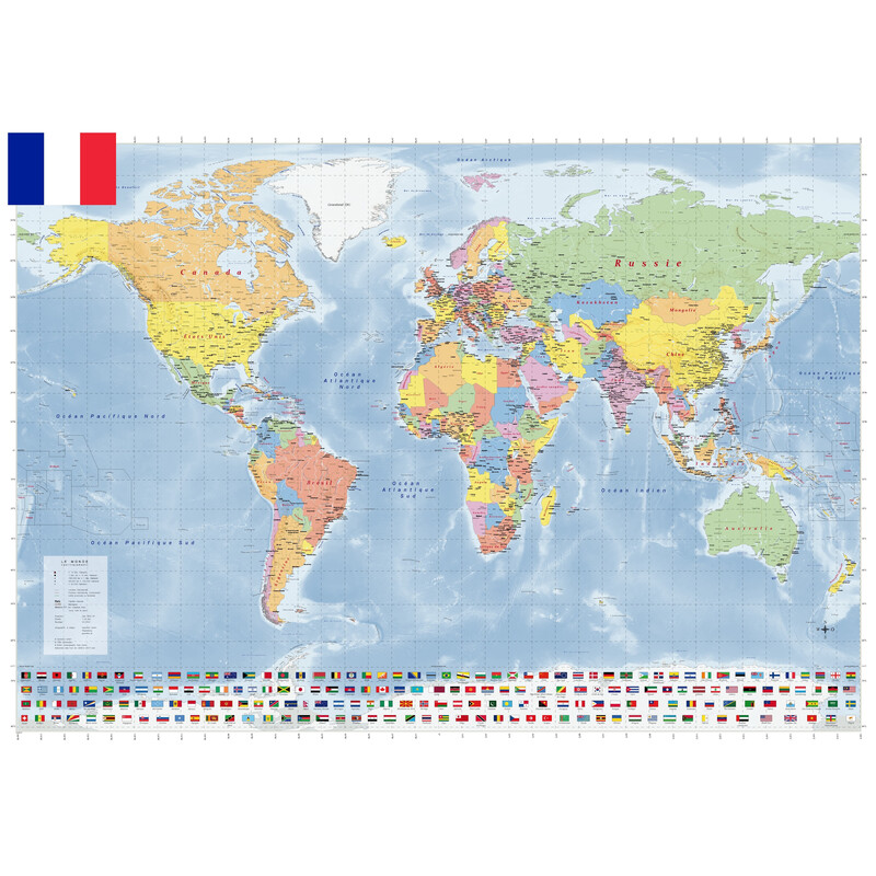 GeoMetro Mappa del Mondo politica (140 x 100 cm)