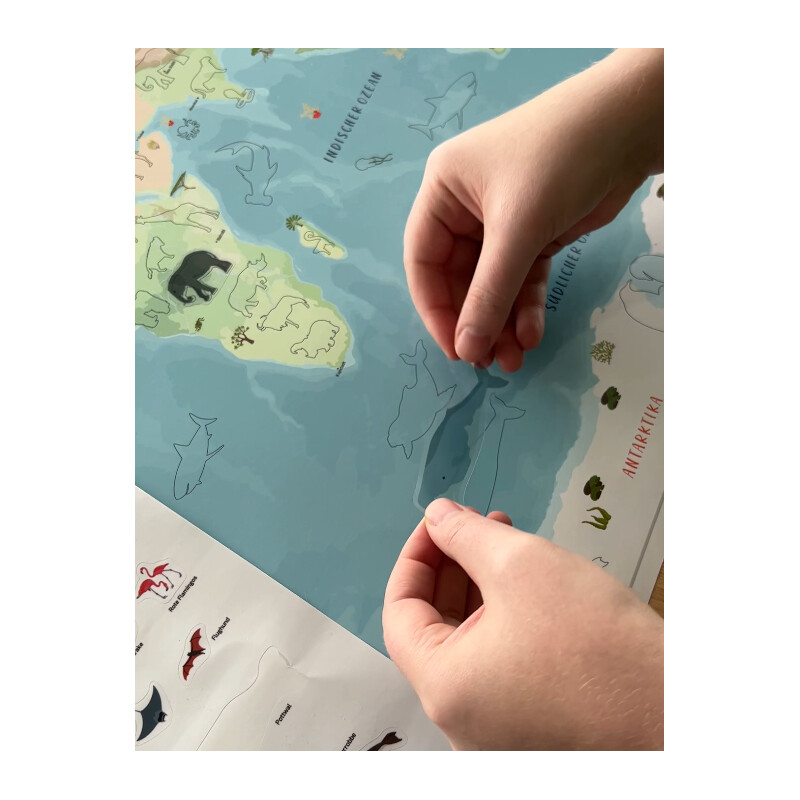 GeoMetro Mappa per Bambini Il mondo degli animali (84 x 60 cm)