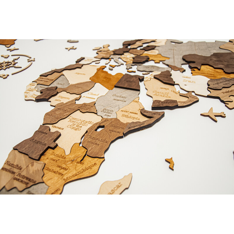 Abraham Wood Decor Mappa del Mondo Puzzle di legno (200 x 110 cm)