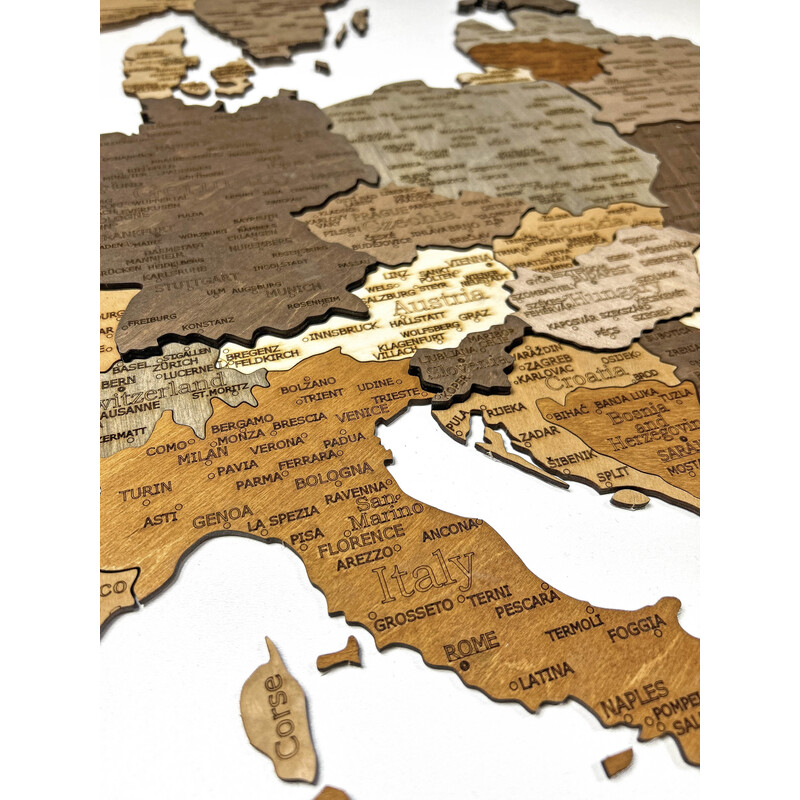 Abraham Wood Decor Carta continentale Puzzle dell'Europa di legno (110x108cm)