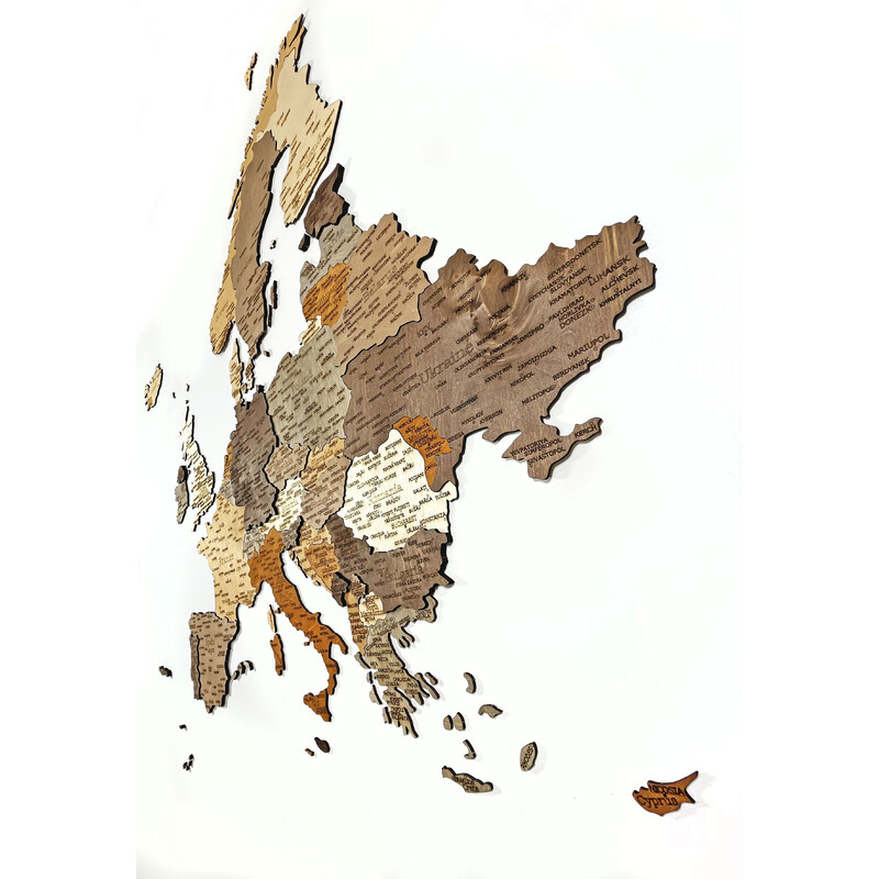 Abraham Wood Decor Carta continentale Puzzle dell'Europa di legno (110x108cm)