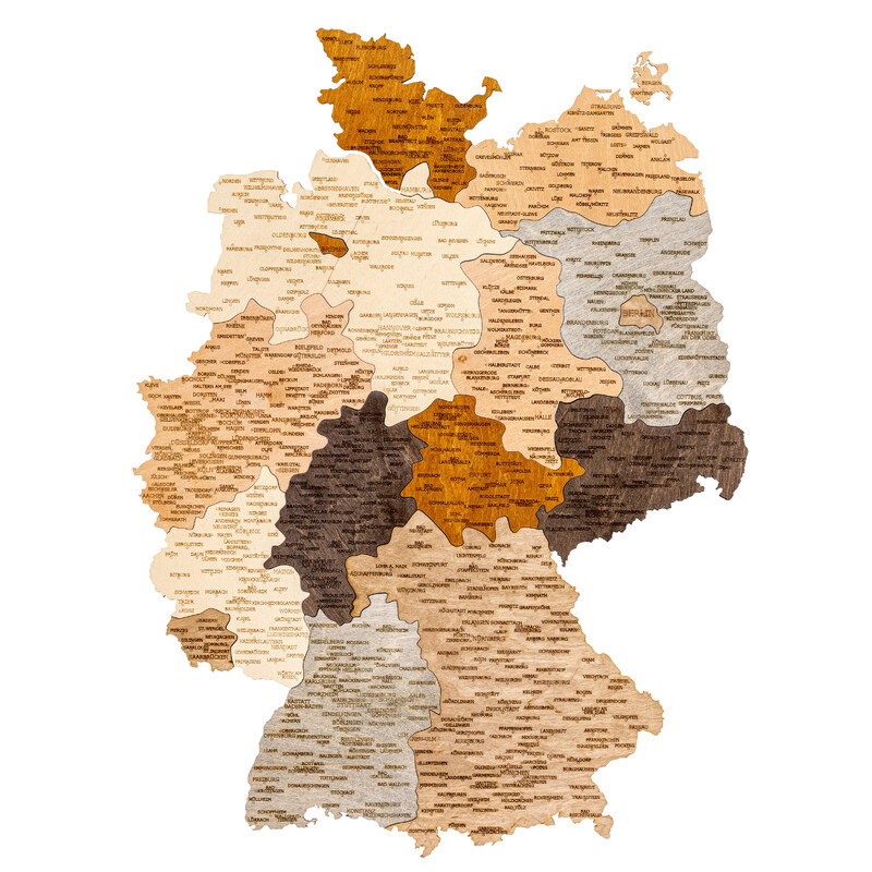Abraham Wood Decor Mappa Puzzle della Germania di legno (60 x 80 cm)