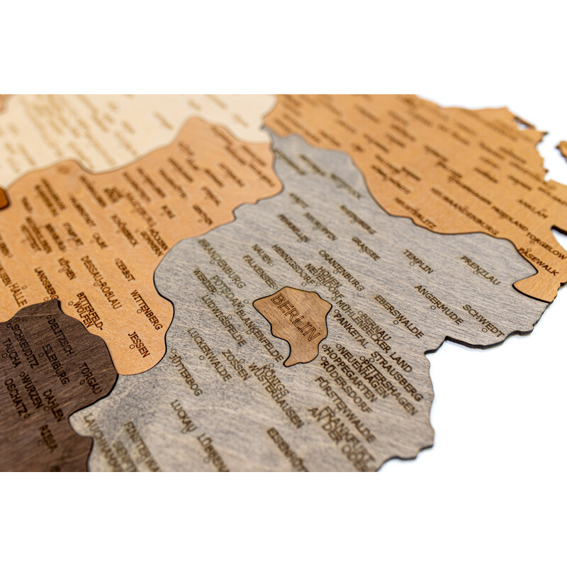 Abraham Wood Decor Mappa Puzzle della Germania di legno (60 x 80 cm)