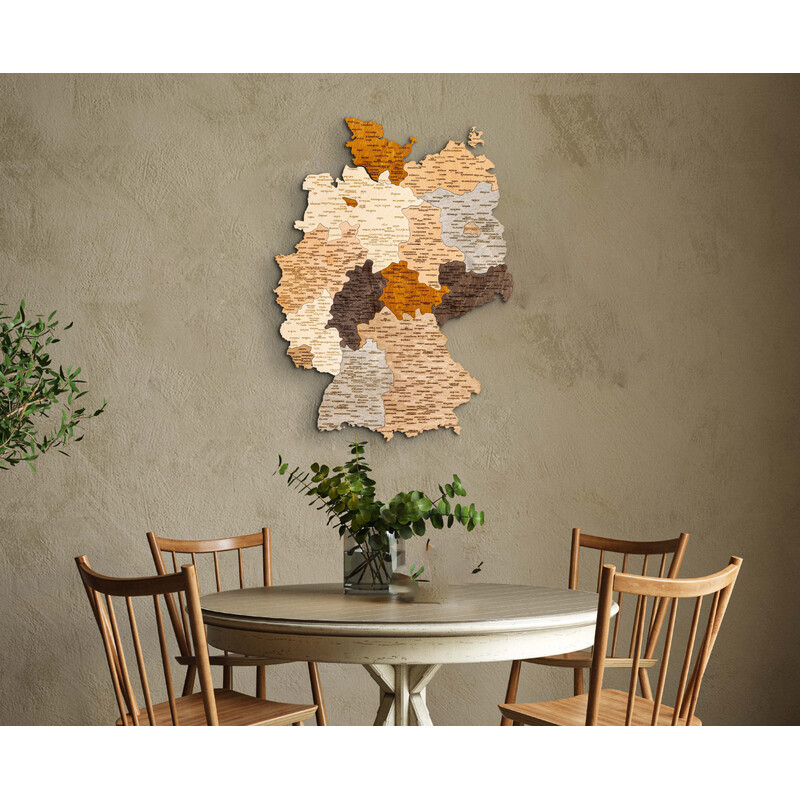 Abraham Wood Decor Mappa Puzzle della Germania di legno (60 x 80 cm)