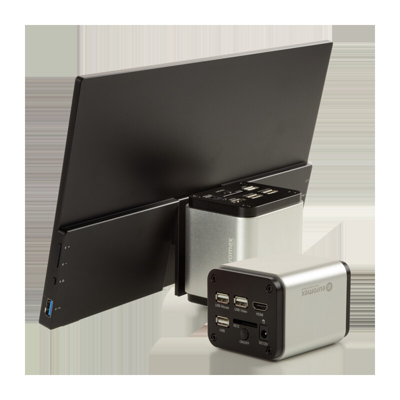 Euromex Fotocamera VC.3039-HDS, a colori, 1/2,8", 1,45 µm, 60/30 fps, 8 MP, HDMI/USB, schermo HD da 13 pollici