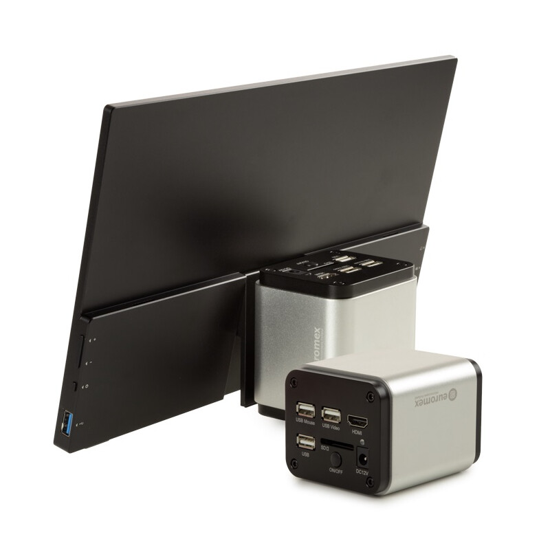 Euromex Fotocamera VC.3039-HDS, a colori, 1/2,8", 1,45 µm, 60/30 fps, 8 MP, HDMI/USB, schermo HD da 13 pollici