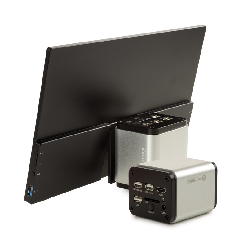 Euromex Fotocamera VC.3039-HDS, color, 1/2.8", 1.45 µm, 60/30 fps, 8 MP, HDMI/USB, 13-Zoll-HD-Bildschirm