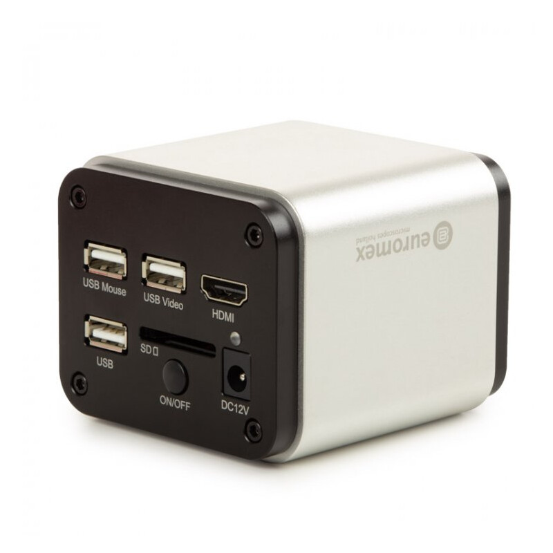 Euromex Fotocamera VC.3039-HDS, a colori, 1/2,8", 1,45 µm, 60/30 fps, 8 MP, HDMI/USB, schermo HD da 13 pollici