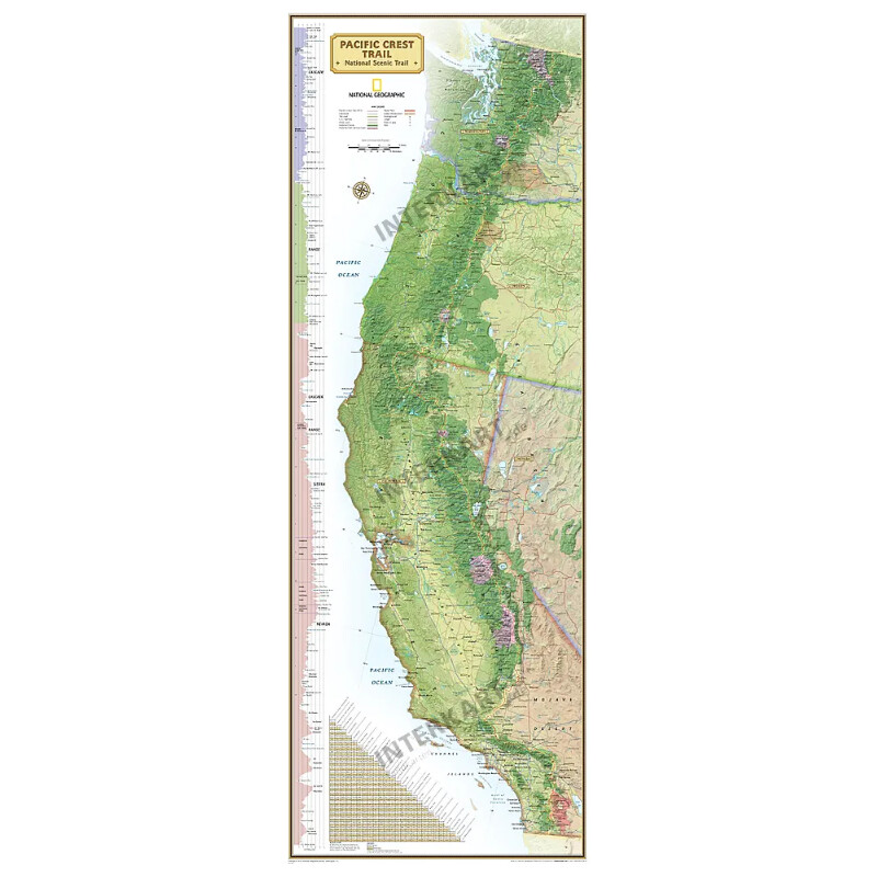 National Geographic Mappa Regionale Pacific Crest Trail (46 x 122 cm)