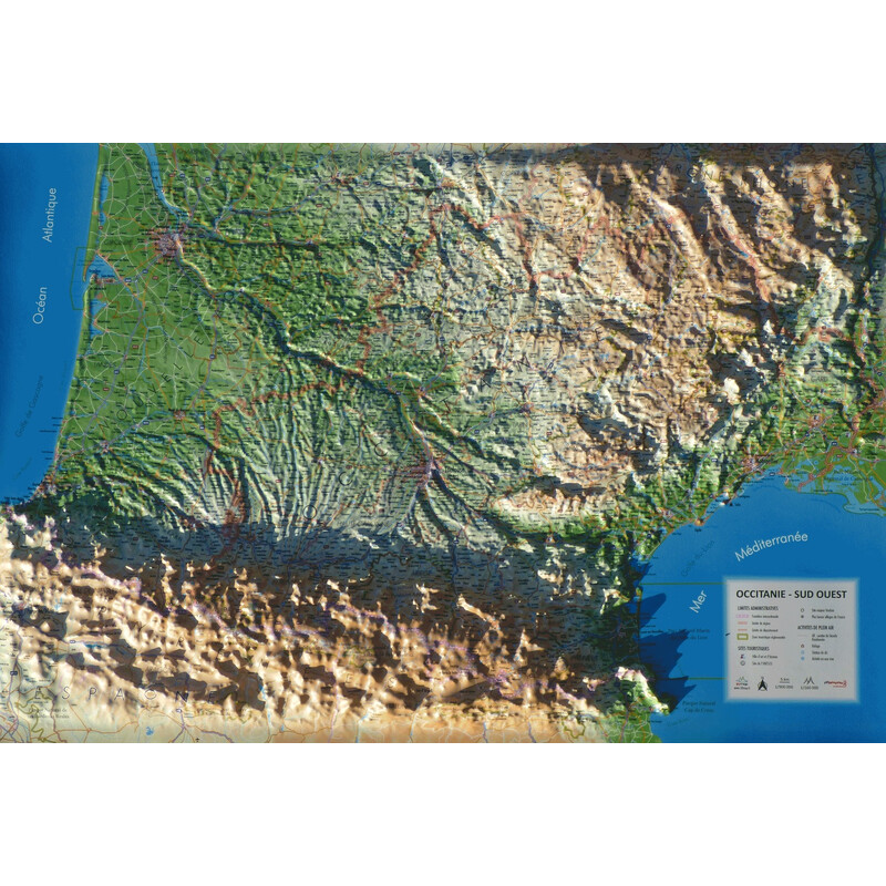 3Dmap Mappa Regionale Occitanie - Sud Ouest