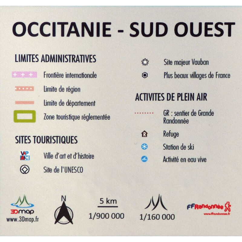 3Dmap Mappa Regionale Occitanie - Sud Ouest