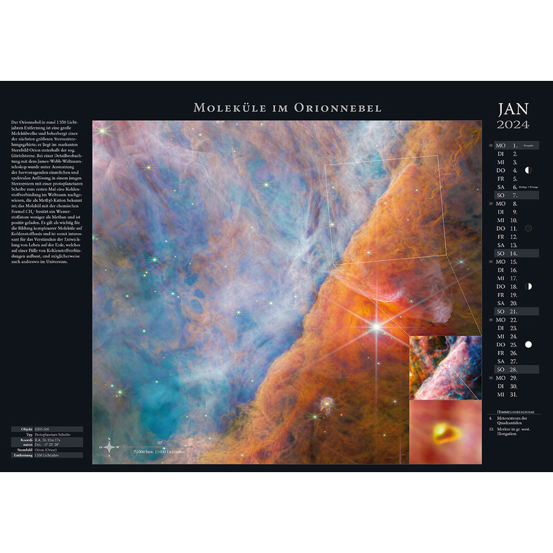 Astronomie-Verlag Calendario Weltraum-Kalender 2024