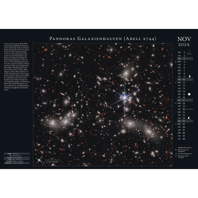Astronomie-Verlag Calendario Weltraum-Kalender 2024