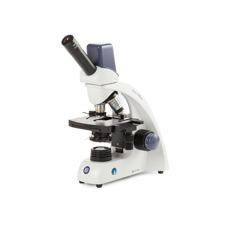 Euromex Microscopio MB.1655-5, mono, DIN 160, achro, 40x-600x, 10x/18, Dl, digital, Akku, LED, 1W