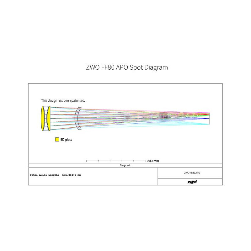 ZWO Rifrattore Apocromatico FF80 AP 80/600 Quadruplet OTA