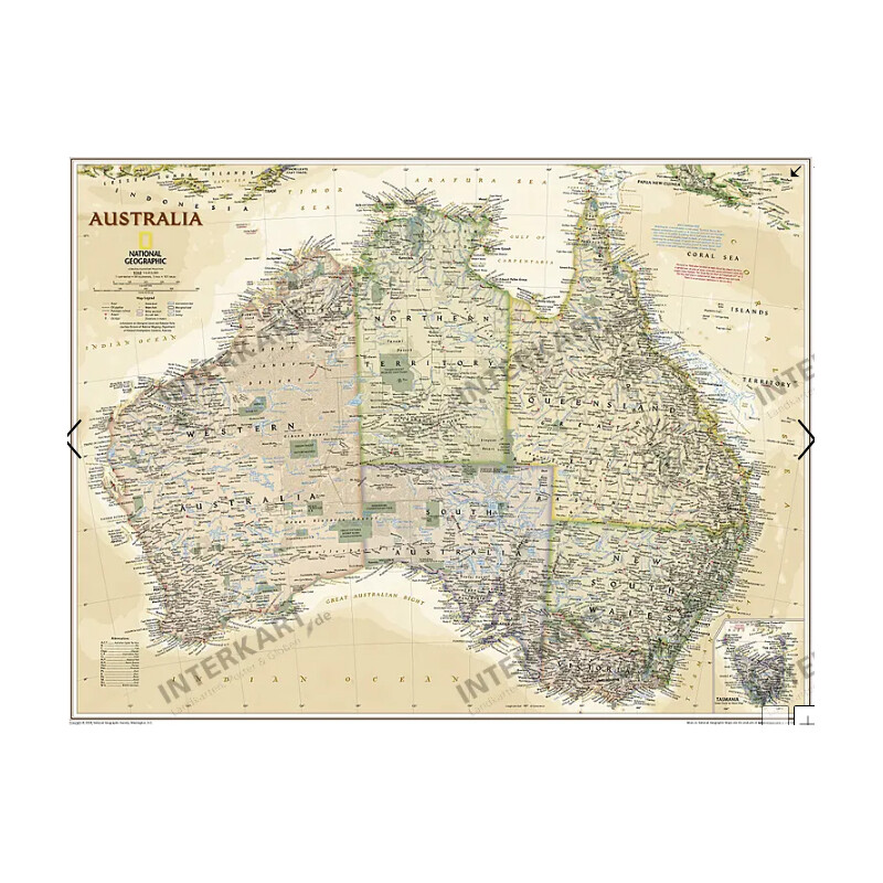National Geographic Carta continentale Australia (77 x 69 cm)