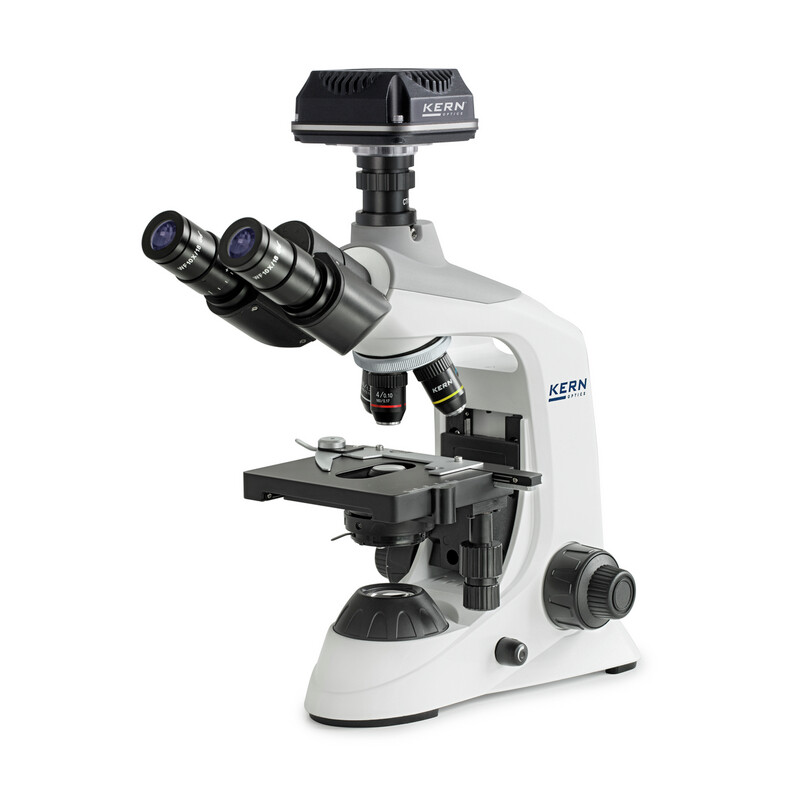 Kern Microscopio Set microscopi digitali, OBE 124C832, HF, digitale, condensatore di Abbe 1,25, fisso, USB 3.0, 40-400x, Dl, 3W LED, DIN, 5,1 MP