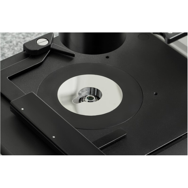 Kern Microscopio invertito OCM 167, FL, PH, trino, Condensatore fisso Abbe N.A. 0,3, 10x-40x, Al, Dl, LED 5W