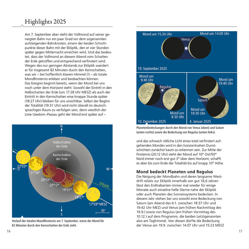 Kosmos Verlag Annuario Was tut sich am Himmel 2025