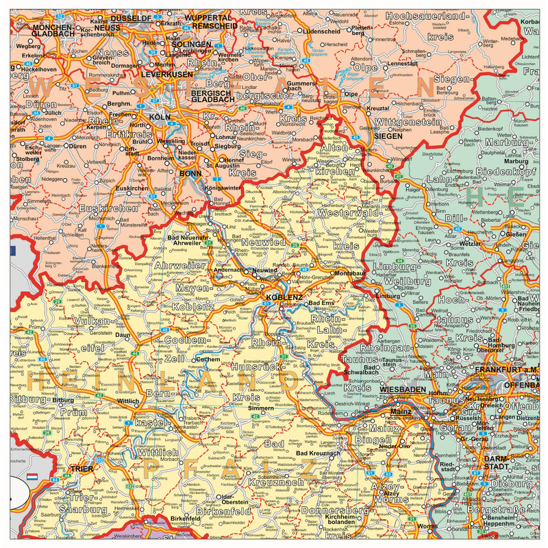 Stiefel Germania Mappa politica (100 cm x 140 cm)