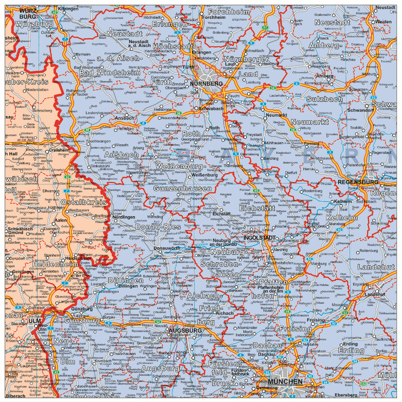 Stiefel Germania Mappa politica (100 cm x 140 cm)