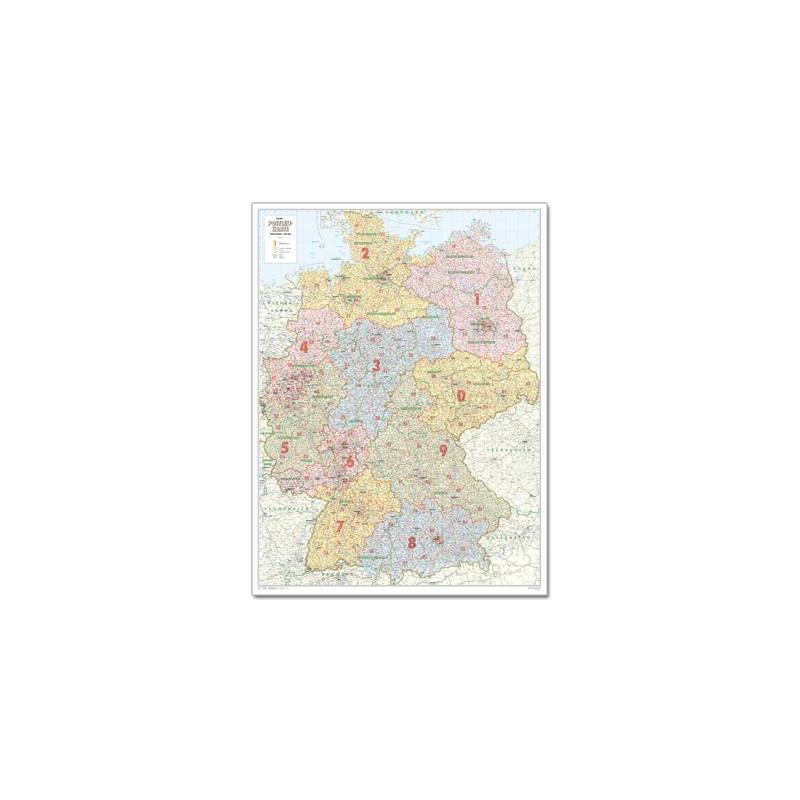 Bacher Verlag Mappa Carta dei codici postali di tutta la Germania