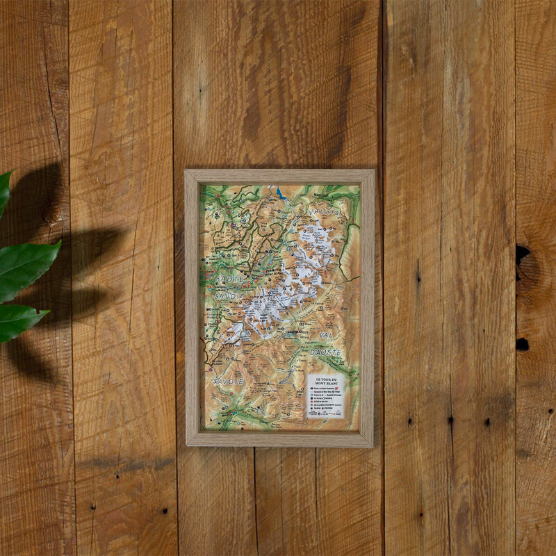3Dmap Mappa Regionale Le tour du Mont Blanc (19,5 cm x 29,5 cm)