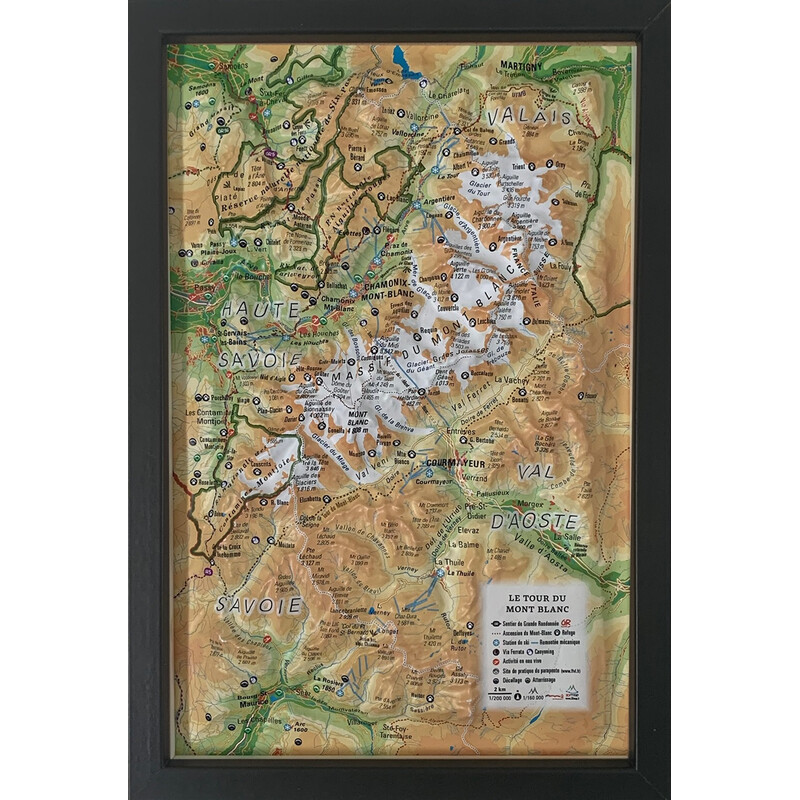 3Dmap Mappa Regionale Le tour du Mont Blanc (19,5 cm x 29,5 cm)