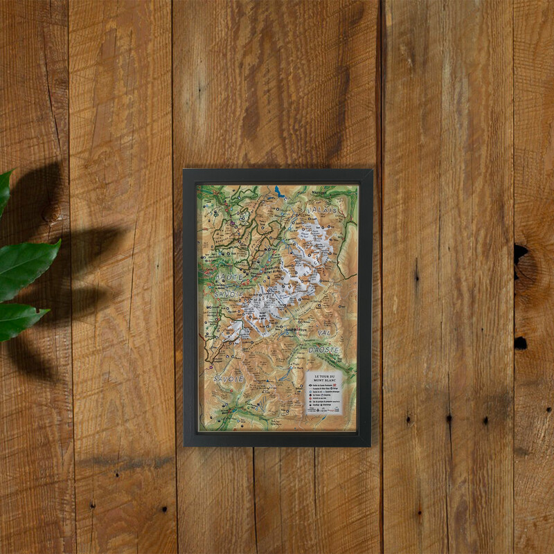 3Dmap Mappa Regionale Le tour du Mont Blanc (19,5 cm x 29,5 cm)