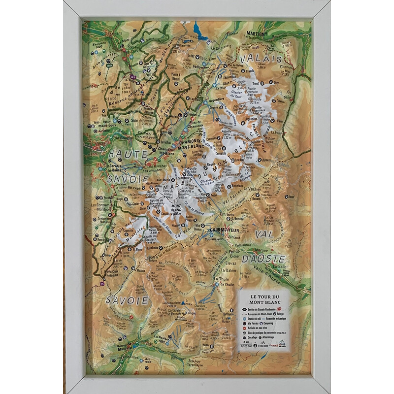 3Dmap Mappa Regionale Le tour du Mont Blanc (19,5 cm x 29,5 cm)