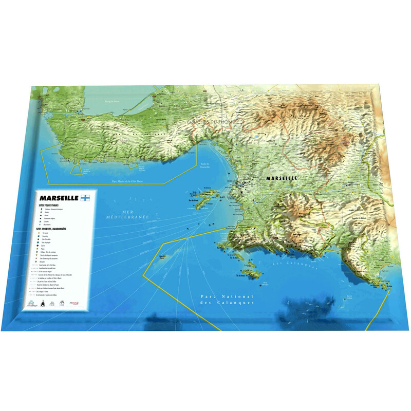 3Dmap Mappa Regionale Marsiglia (61 cm x 41 cm)