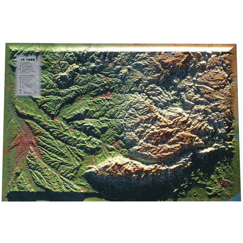 3Dmap Mappa Regionale Le Tarn (61 cm x 41 cm)