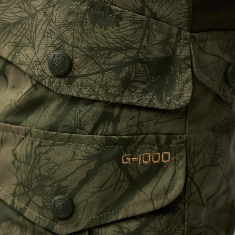 Fjällräven Pantaloni da caccia Barents Pro M, 626-662 Green Camo-Deep Forest, 50
