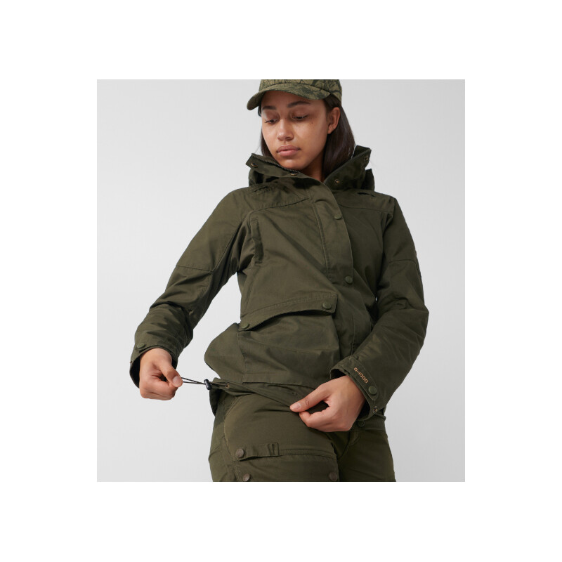 Fjällräven Giacca Forest Hybrid W, 633 Dark Olive, XL