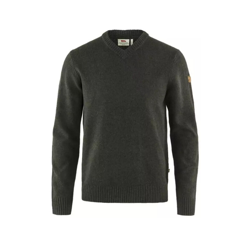 Fjällräven Maglione Övik con scollo a V M, 633 Dark Olive, taglia S