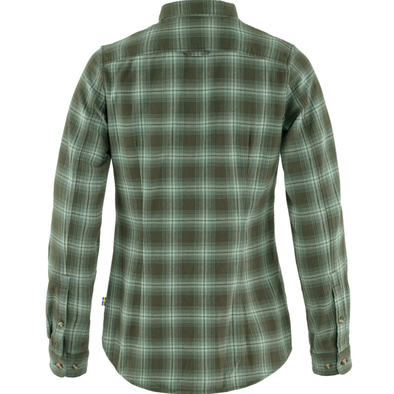 Fjällräven Camicia Övik in flanella W, 662-614 Deep Forest-Patina Green, XS