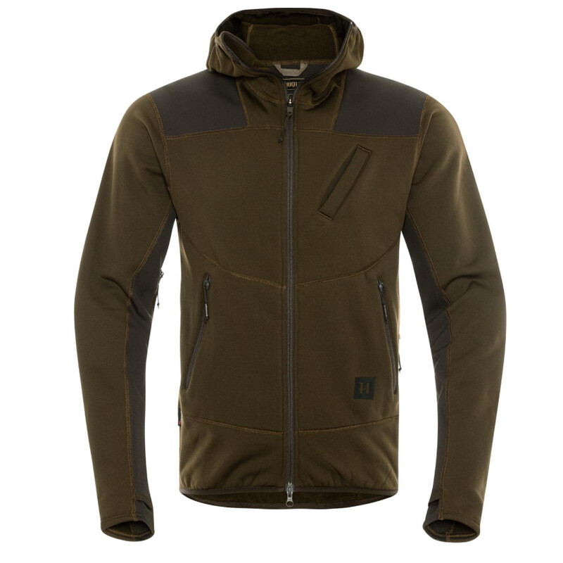 Härkila Felpa con cappuccio in pile Deer Stalker , verde salice/marrone ombra taglia L